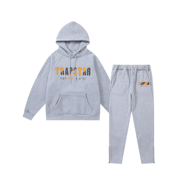 Trapstar Decoded Hooded Tracksuit - Cinza/Laranja
