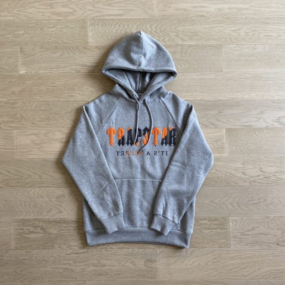 Trapstar Decoded Hooded Tracksuit - Cinza/Laranja