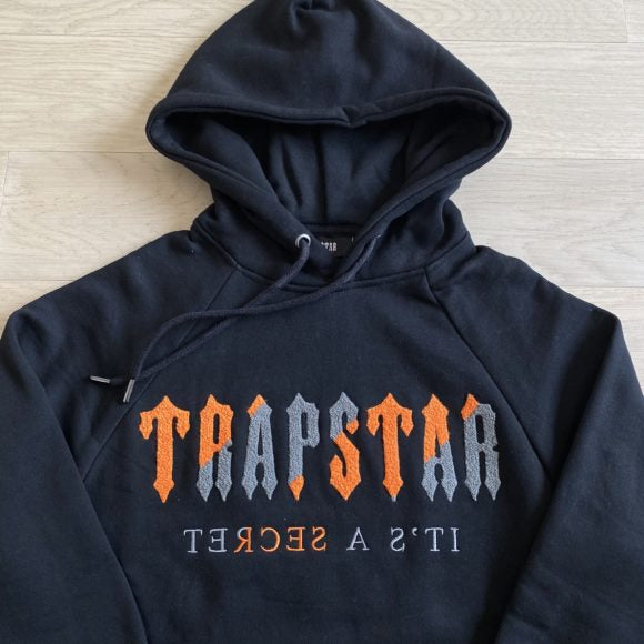 Trapstar Decoded Hooded Tracksuit - Preto/laranja