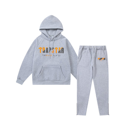 Trapstar Decoded Hooded Tracksuit - Cinza/Laranja