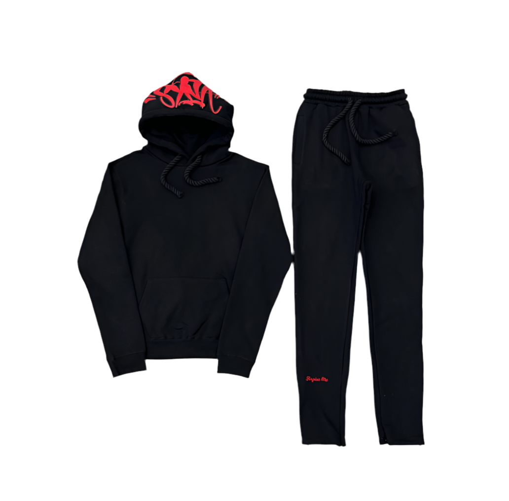 Syna Tracksuit - BLACK/ RED