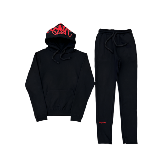 Syna Tracksuit - BLACK/ RED