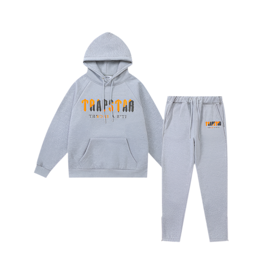 Trapstar Decoded Hooded Tracksuit - Cinza/Laranja