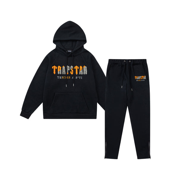 Trapstar Decoded Hooded Tracksuit - Preto/laranja