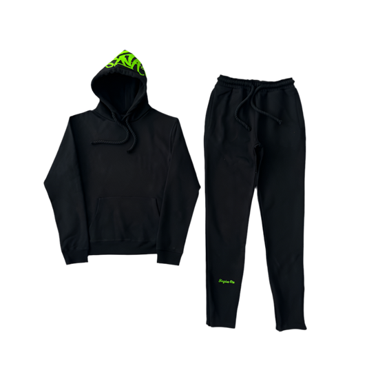Syna Tracksuit - BLACK/GREEN