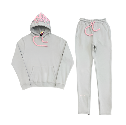 Syna Tracksuit - CINZENTO/ ROSA