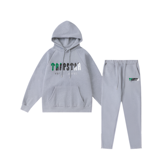 Trapstar Decoded Hooded Tracksuit - Cinza/Verde