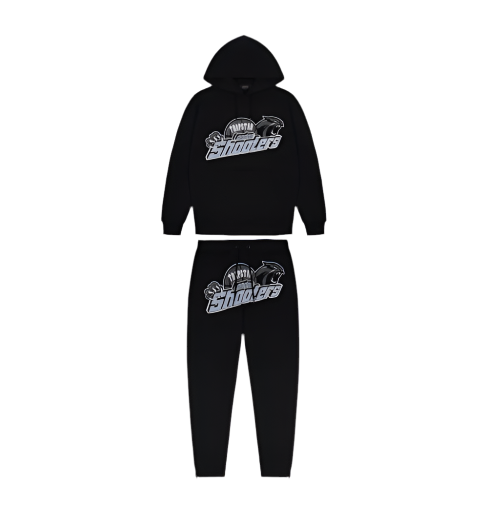 Trapstar Shooters Tracksuit - Black Sky Blue