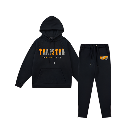 Trapstar Decoded Hooded Tracksuit - Preto/laranja