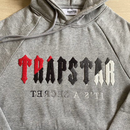 Trapstar Decoded Hooded Tracksuit - Cinza/vermelho