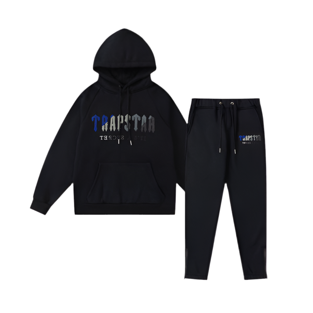Trapstar Decoded Hooded Tracksuit - Preto/azul
