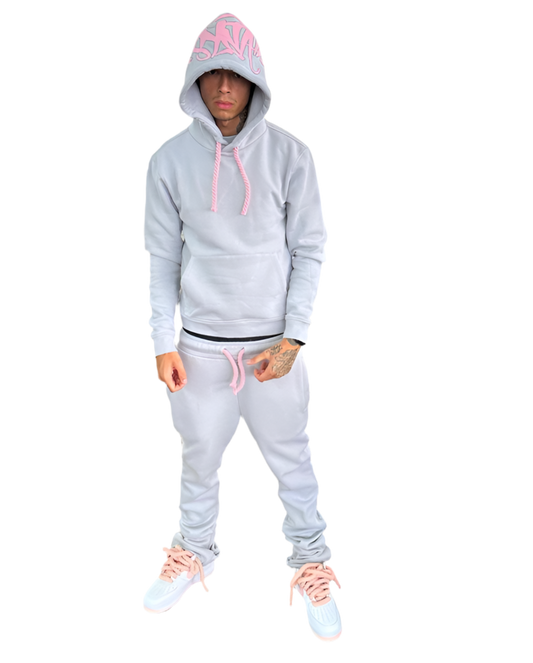 Syna Tracksuit - CINZENTO/ ROSA
